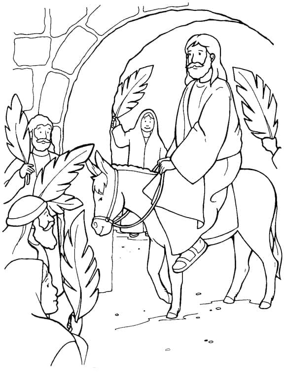 Jesus Ride a Donkey coloring page