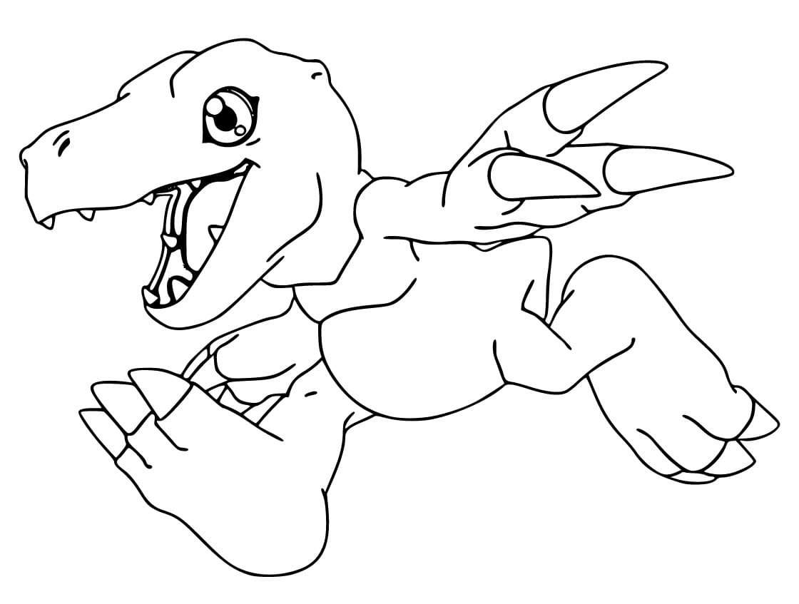 Joyful Agumon coloring page