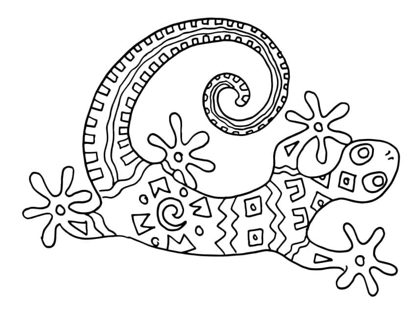 Lizard Alebrijes coloring page