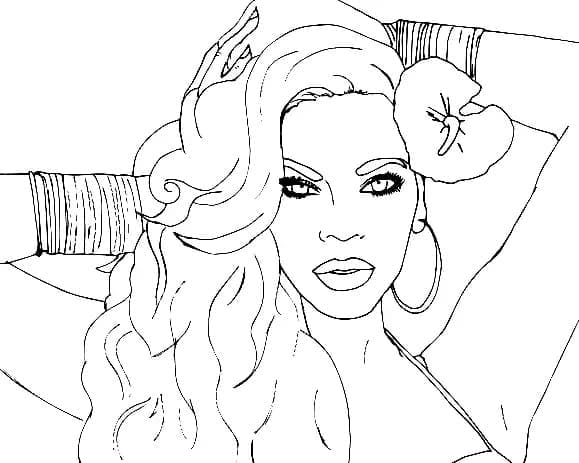 Lovely Beyonce coloring page