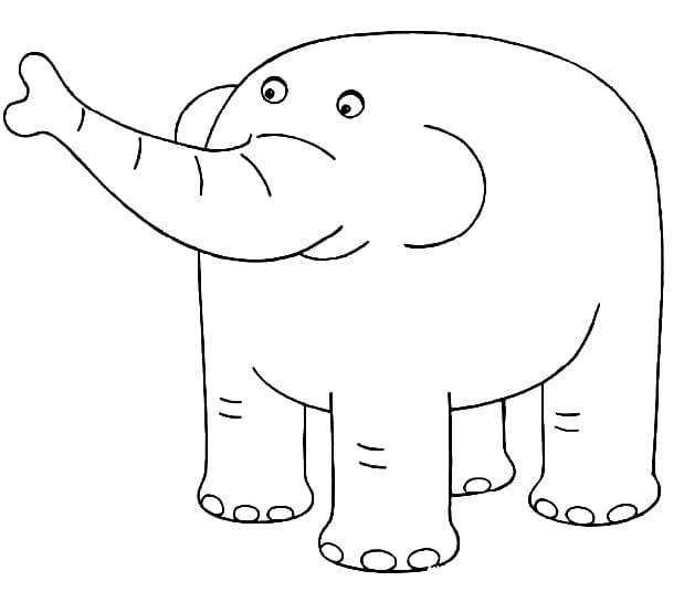 Nelson the Elephant from 64 Zoo Lane coloring page