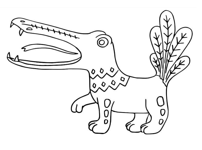 Nice Crocodile Alebrijes coloring page