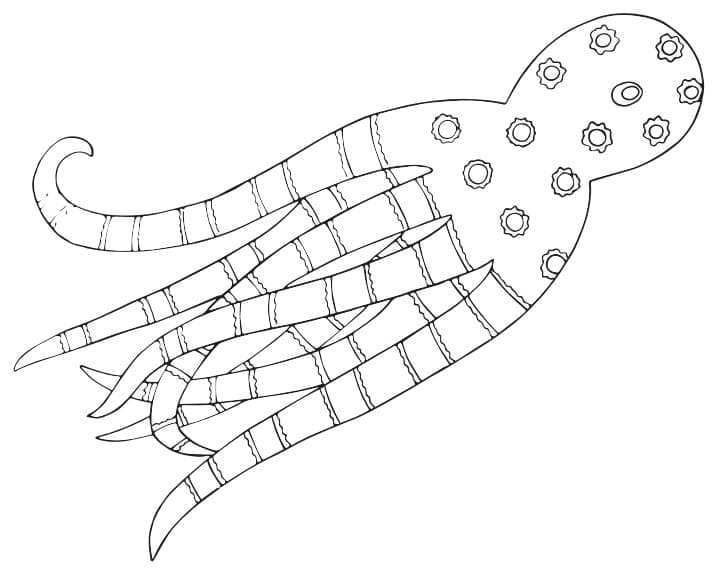 Octopus Alebrije coloring page