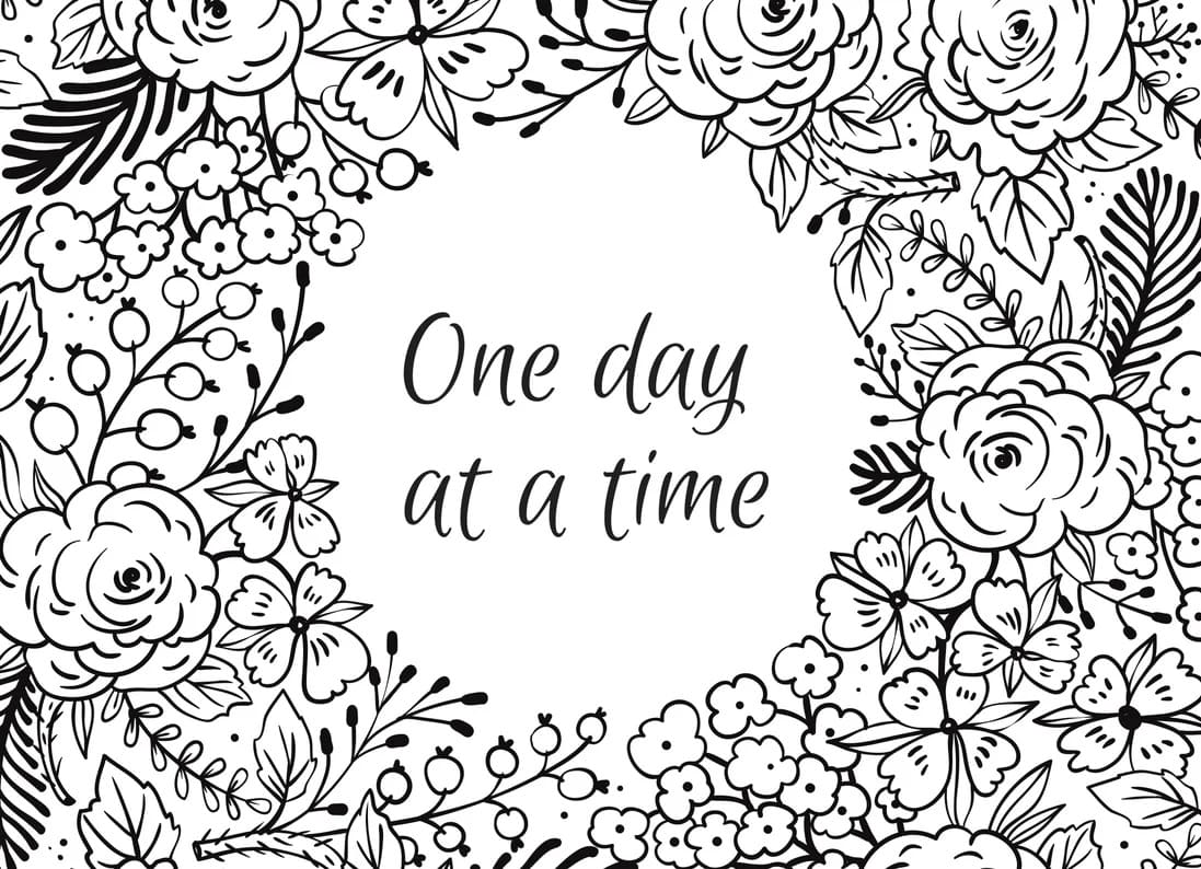 One Day At A Time coloring page