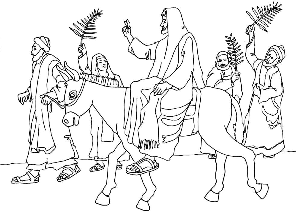 Palm Sunday Free coloring page