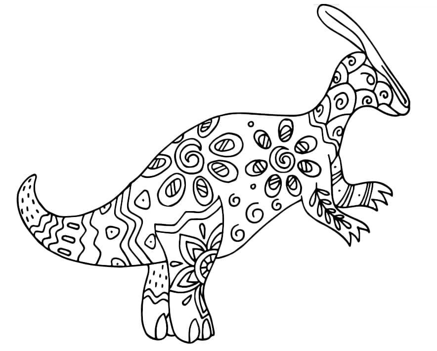 Parasaurolophus Alebrijes coloring page