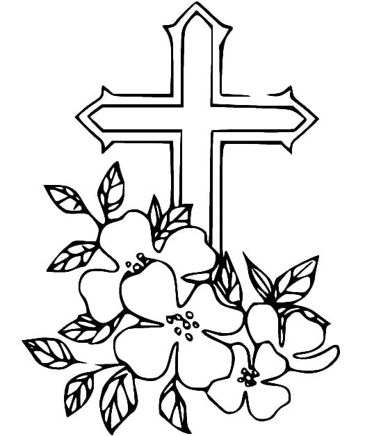 Perfect Easter Cross coloring page