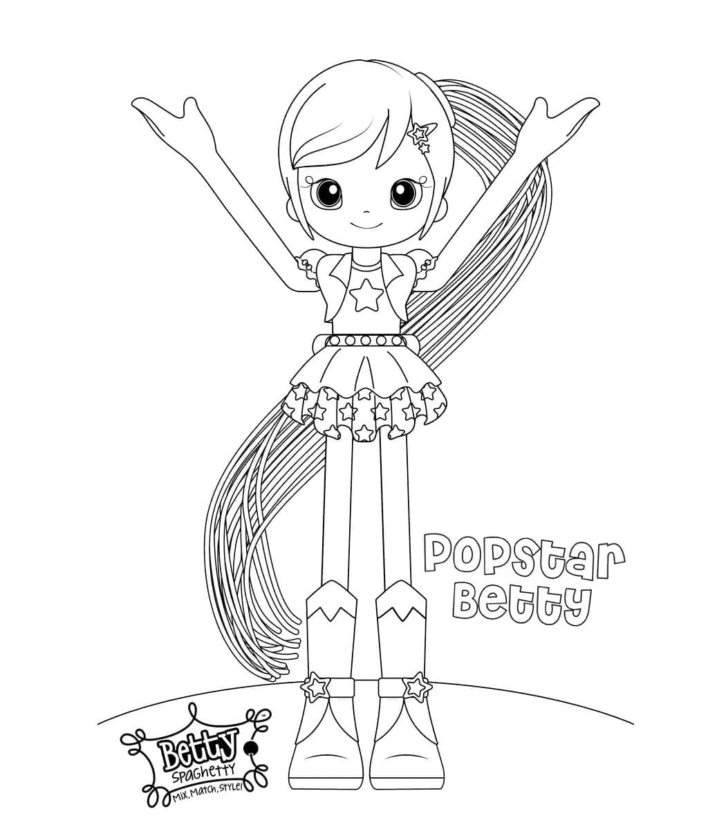 Popstar Betty Spaghetty coloring page