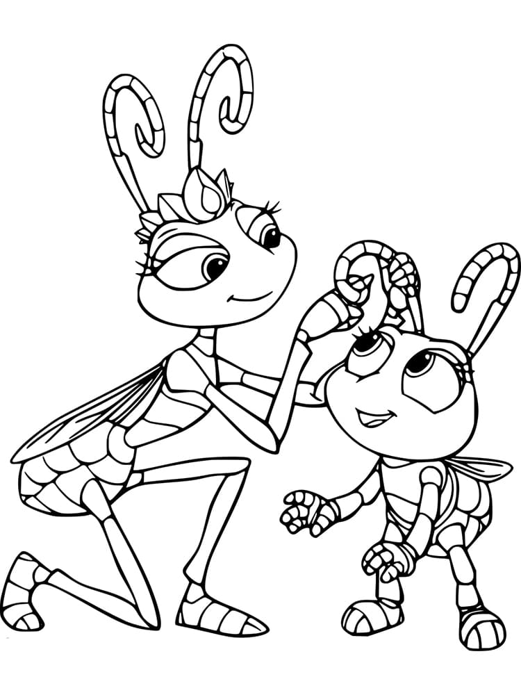 Princess Atta and Dot coloring page