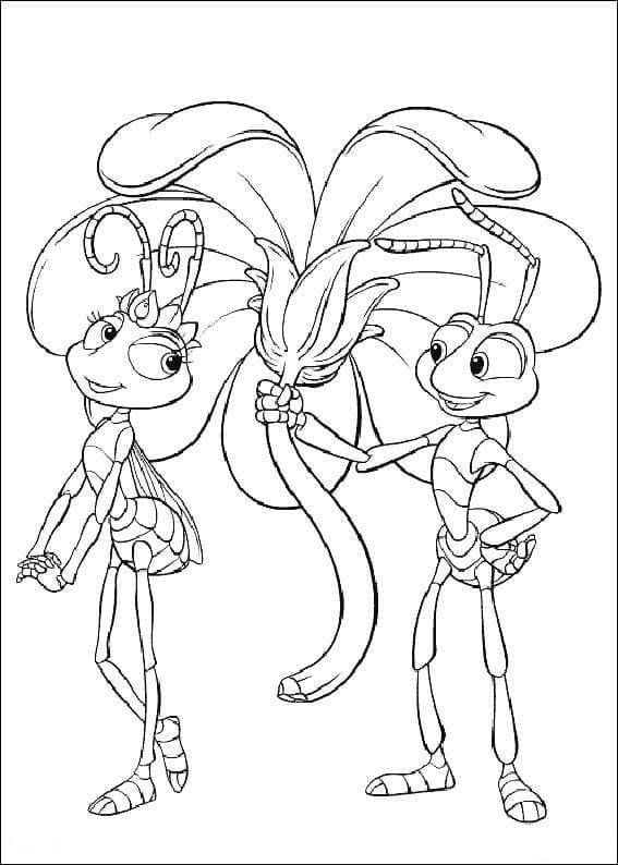 Princess Atta and Flik coloring page