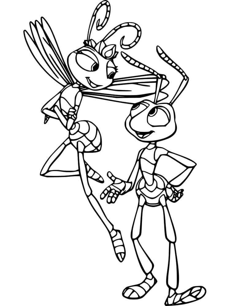 Princess Atta with Flik coloring page