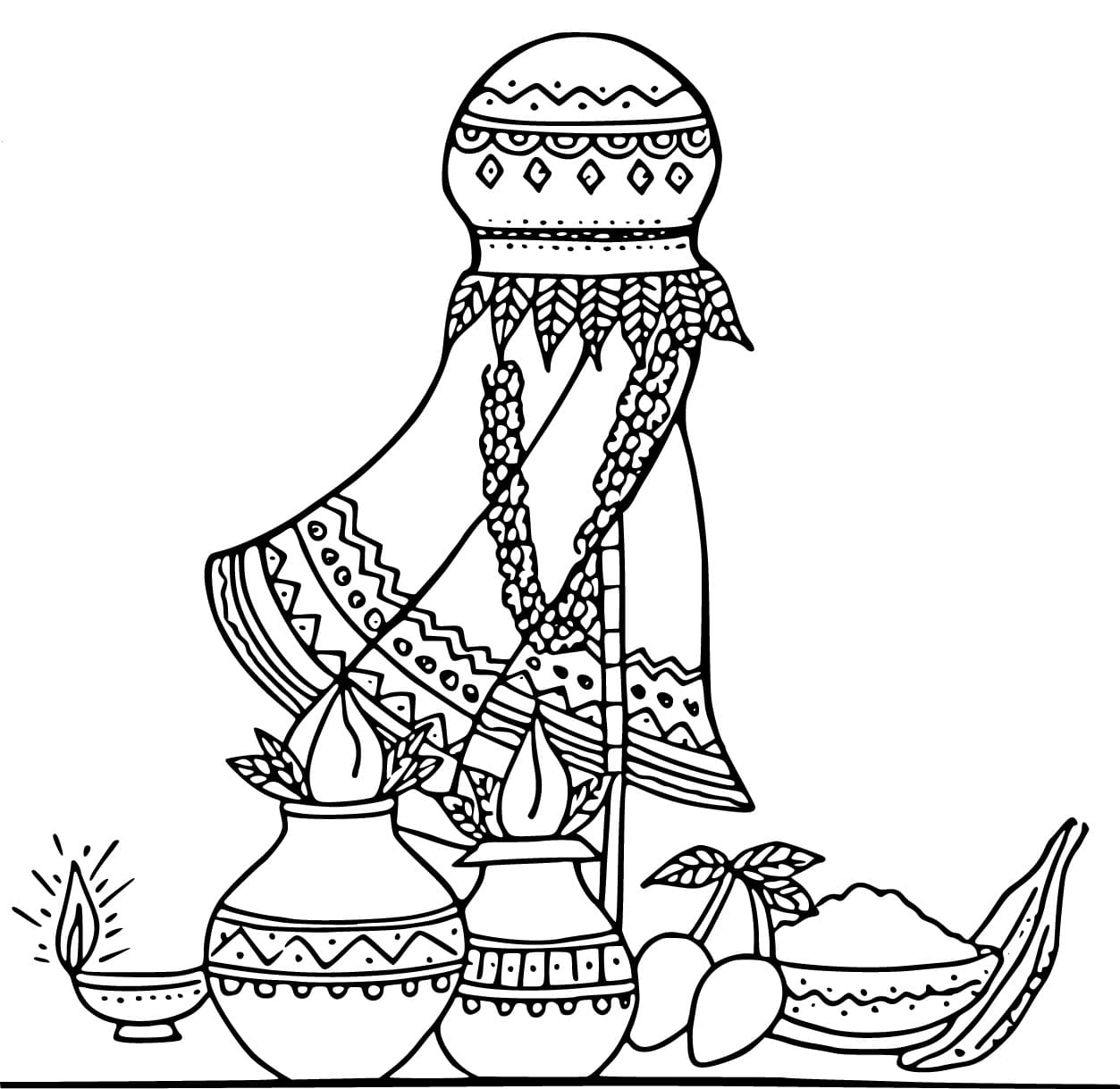 Print Gudi Padwa coloring page