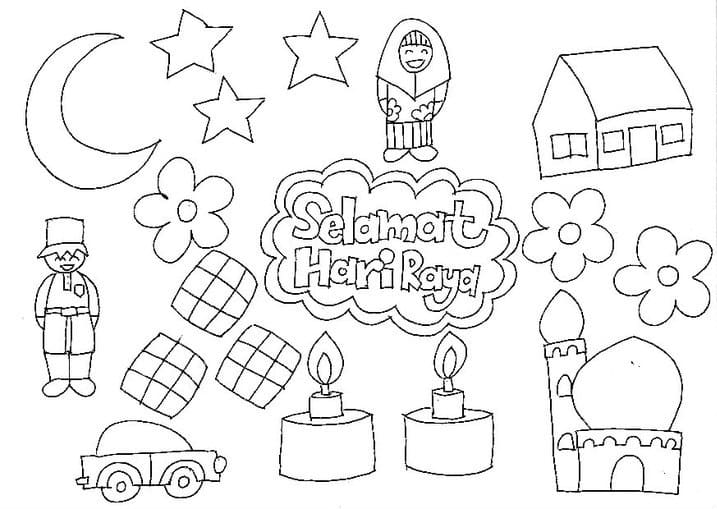 Print Hari Raya coloring page