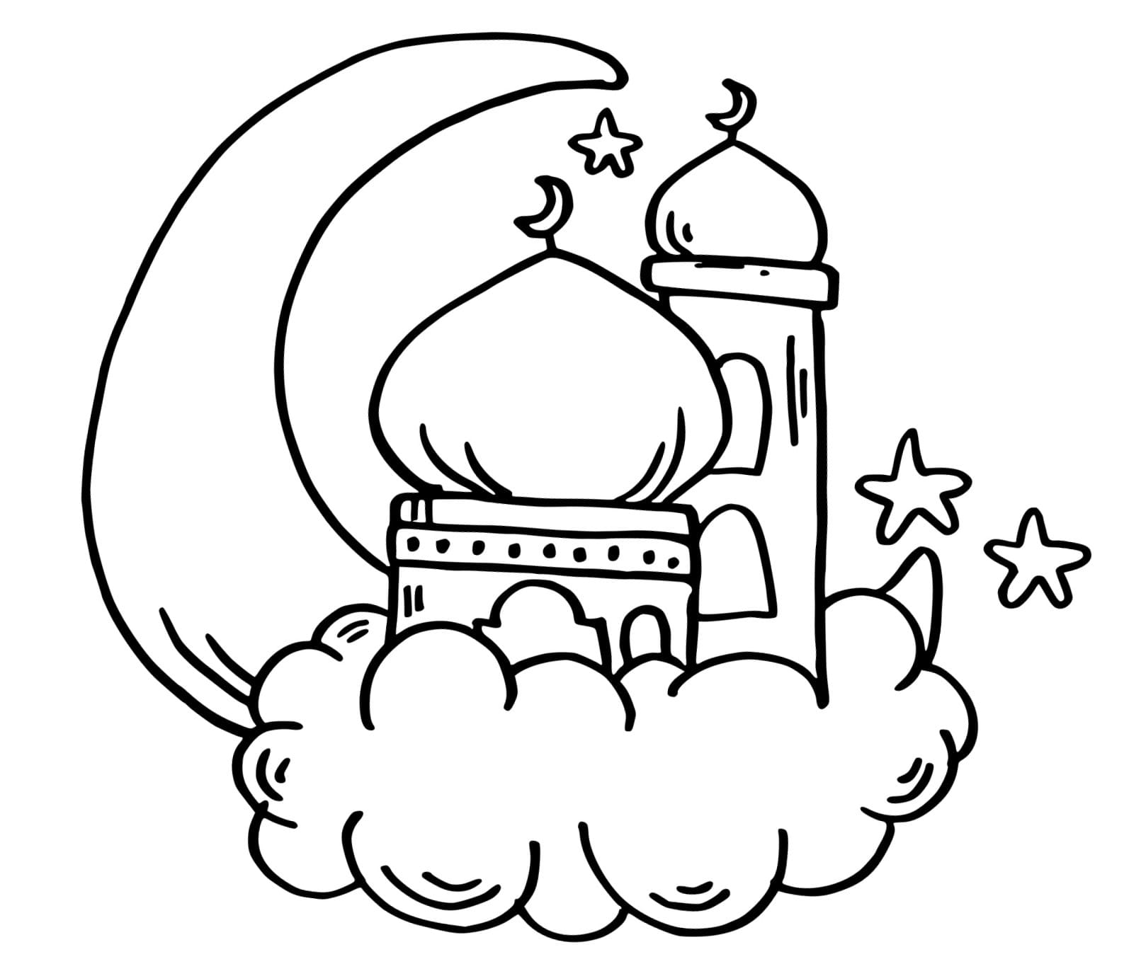 Printable Hari Raya coloring page