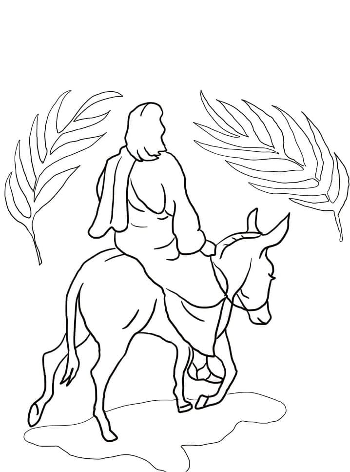 Printable Palm Sunday coloring page