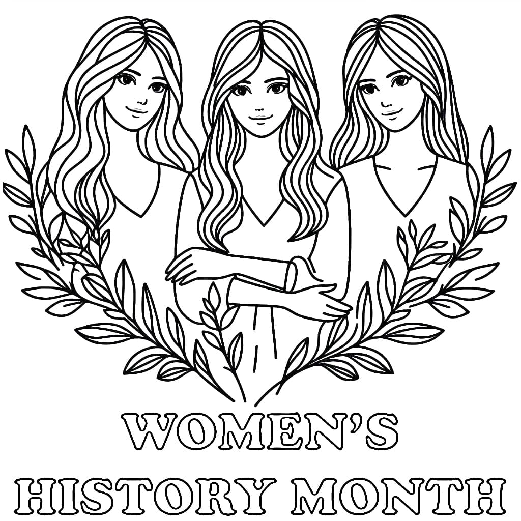 Printable Women’s History Month coloring page