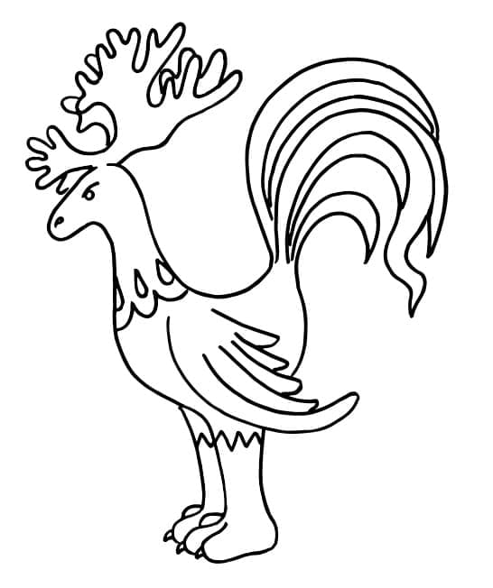 Rooster Moose Alebrijes coloring page