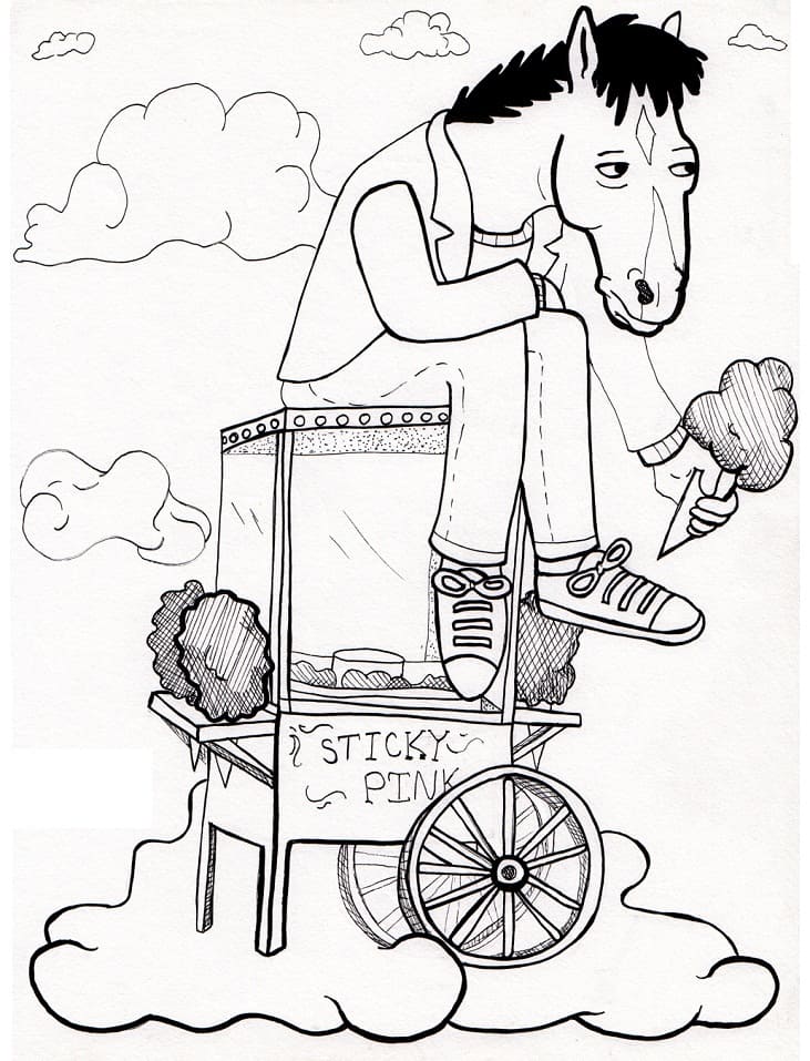 Sad BoJack Horseman coloring page