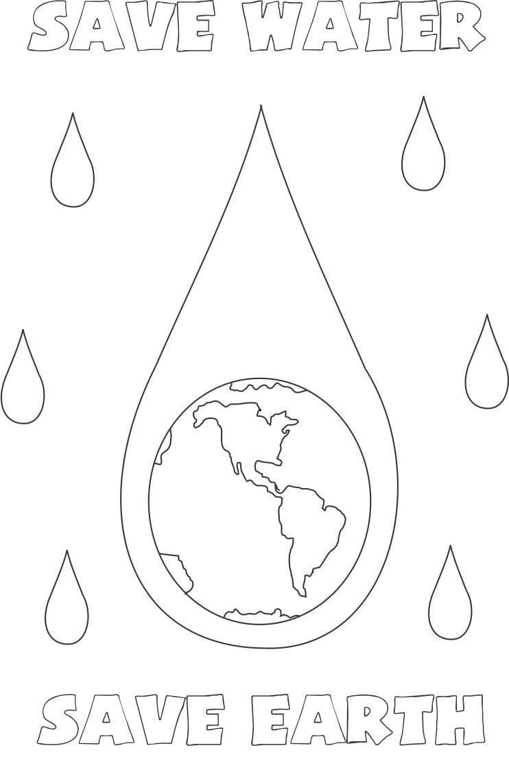 Save Water Save Earth coloring page