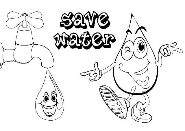 Save Water World Water Day coloring page