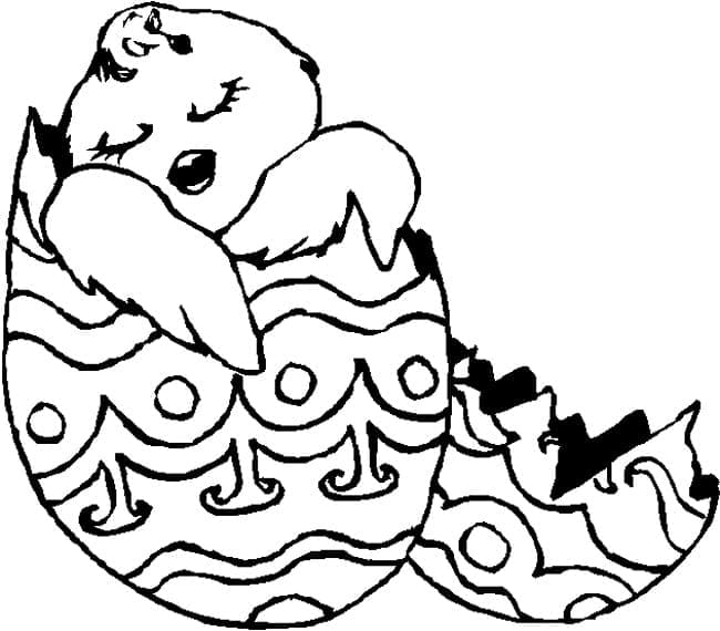 Sleeping Easter Chick coloring page