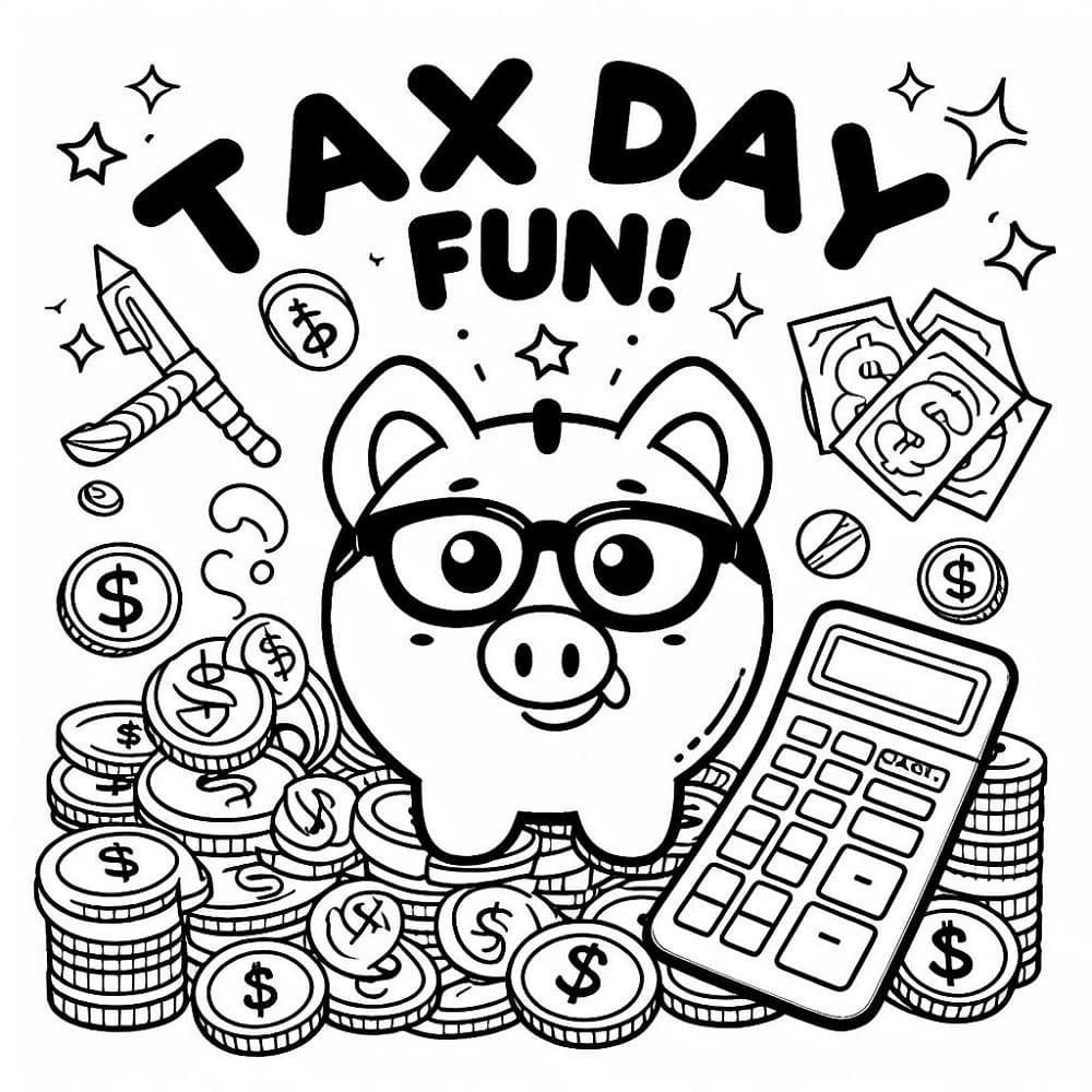 Tax Day Fun coloring page