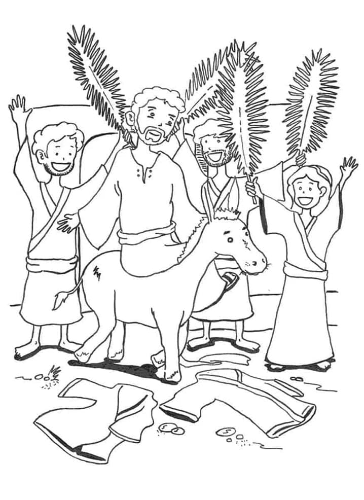 Triumphal Entry Into Jerusalem coloring page