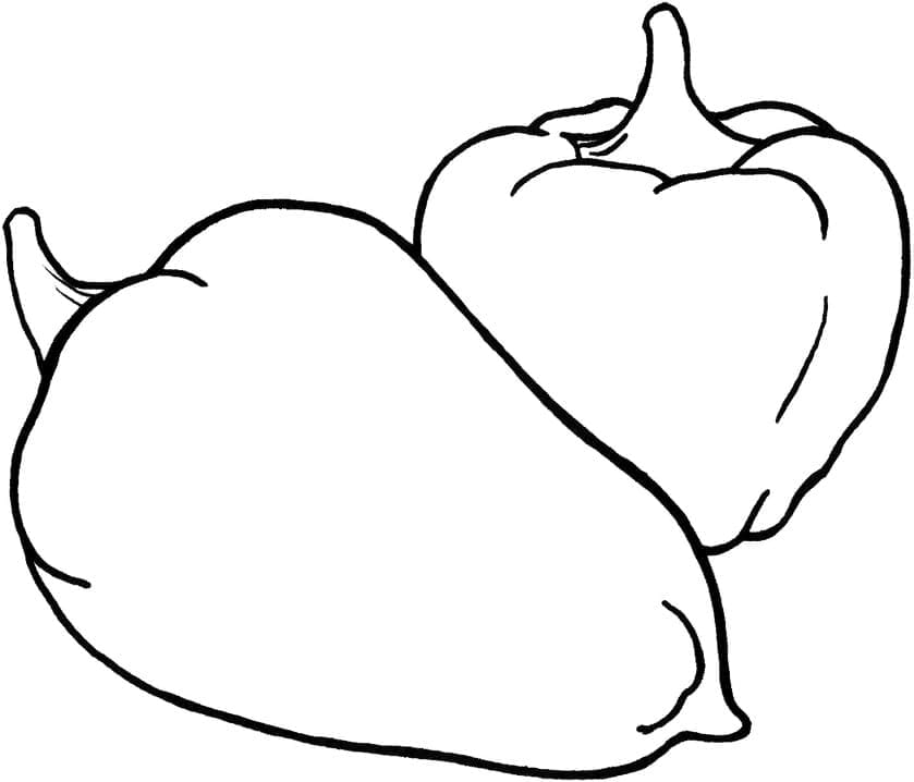 Two Bell Peppers coloring page