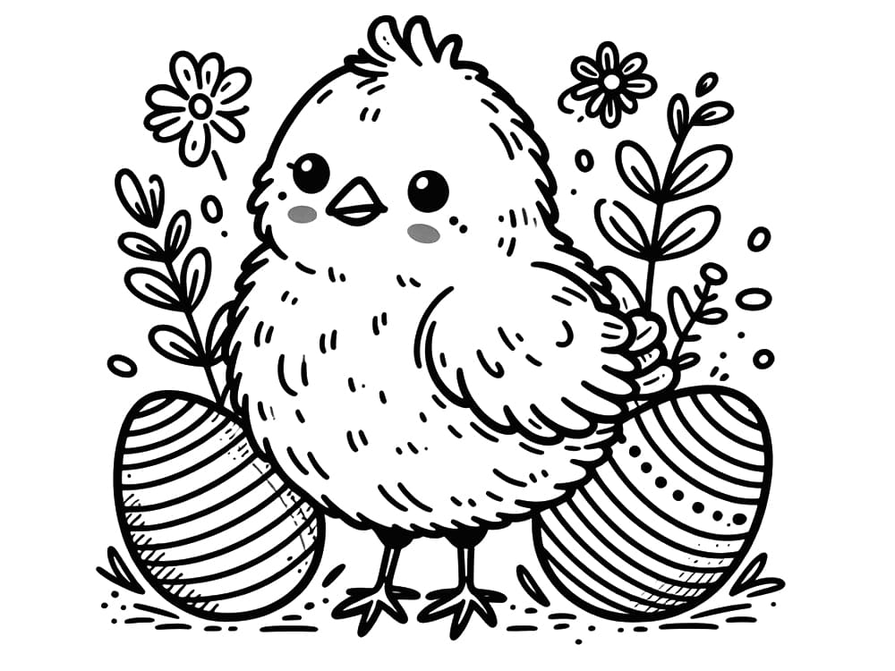 Very Cute Easter Chick coloring page