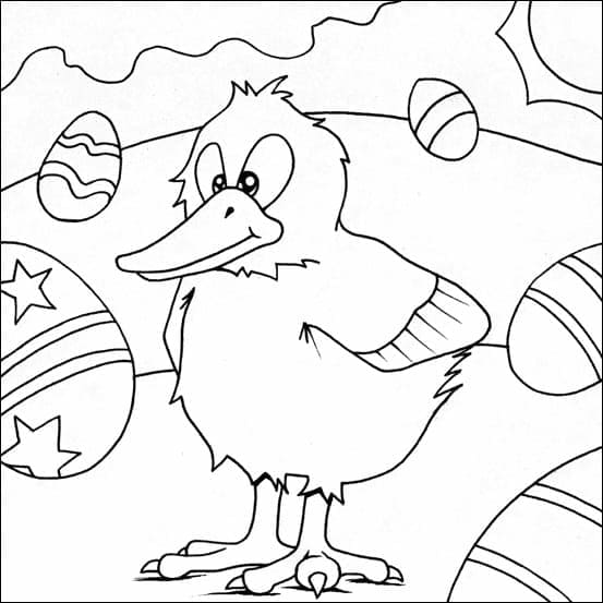 Very Funny Easter Chick coloring page