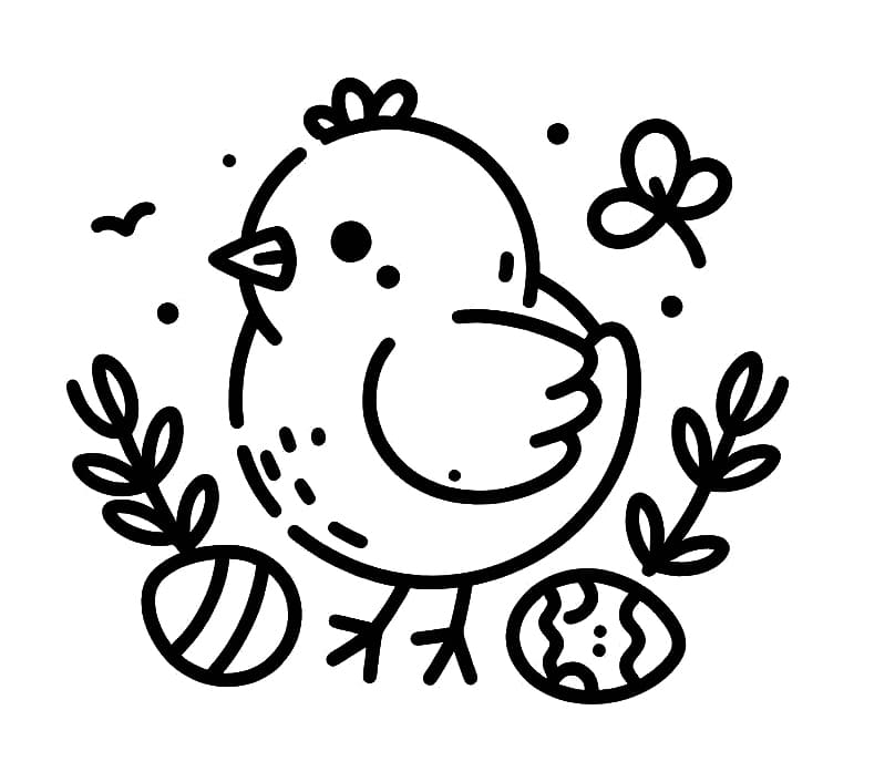 Very Simple Easter Chick coloring page