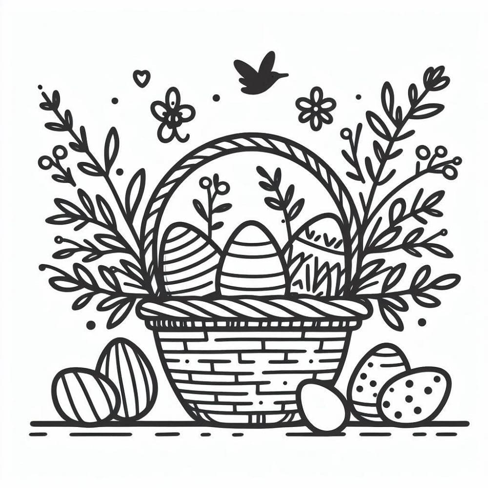 Wonderful Easter Basket coloring page