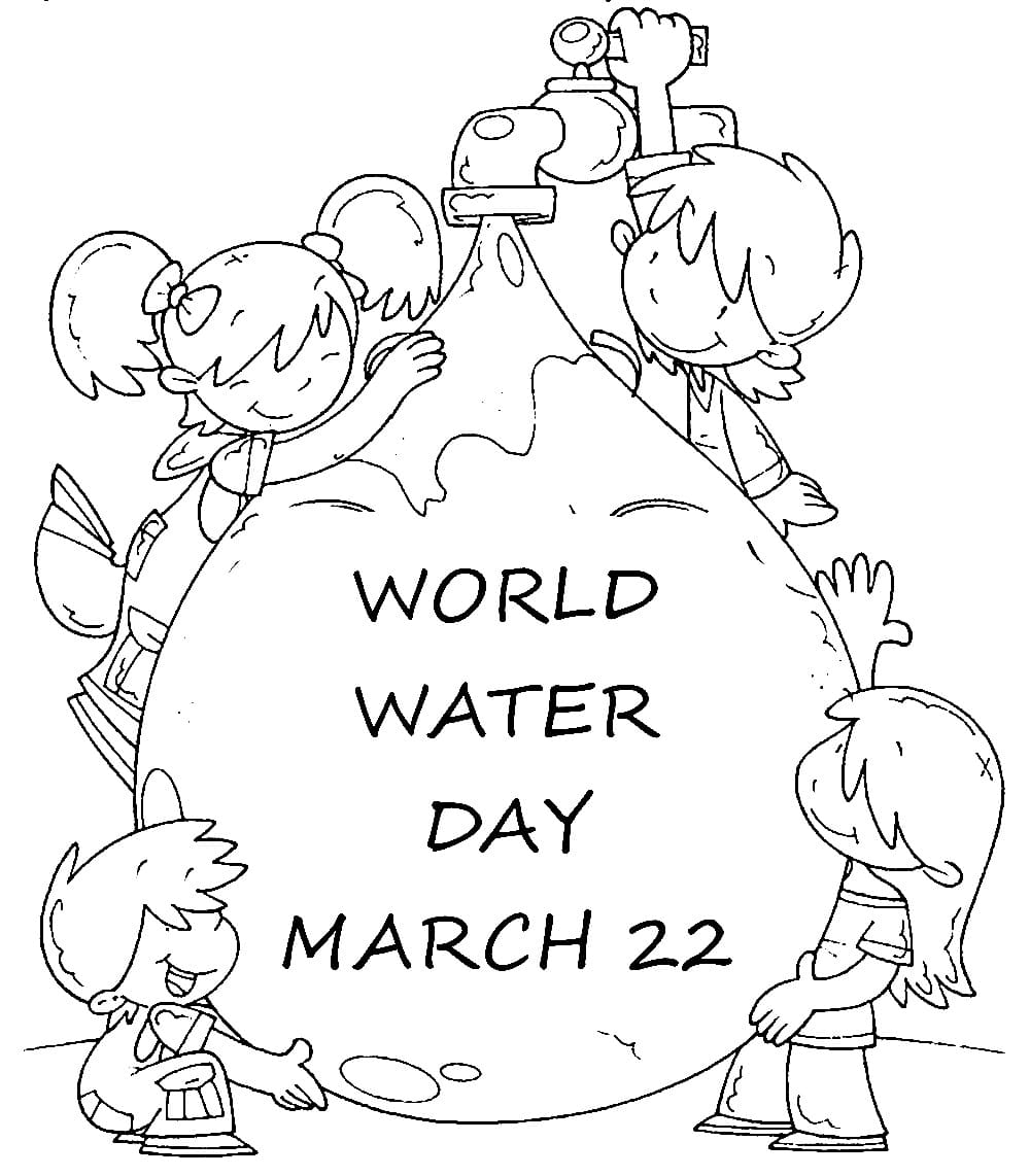 World Water Day March 22 coloring page