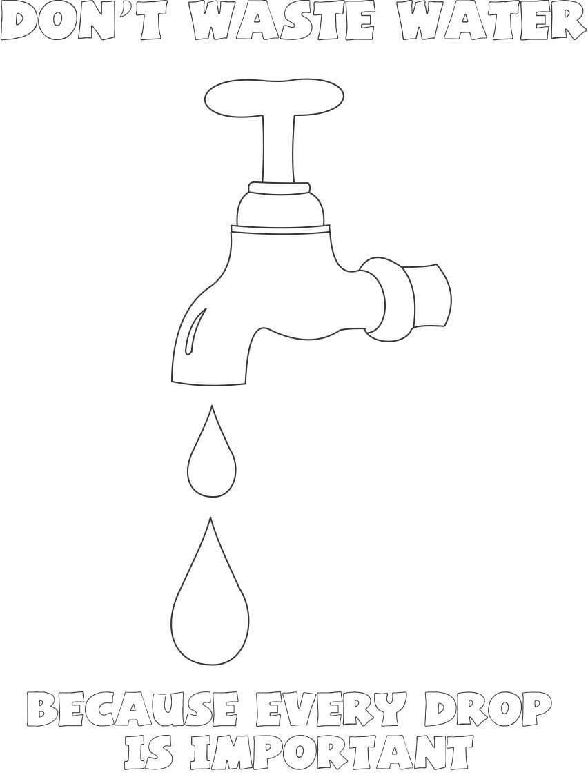 World Water Day Save Water coloring page