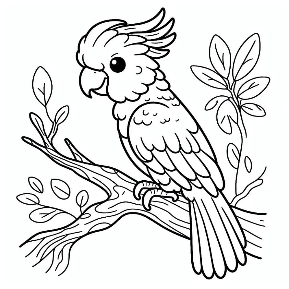 A Cute Cockatoo coloring page