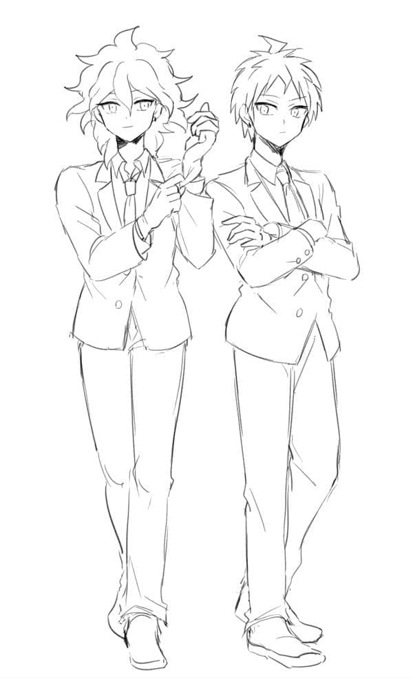 Boys from Danganronpa coloring page