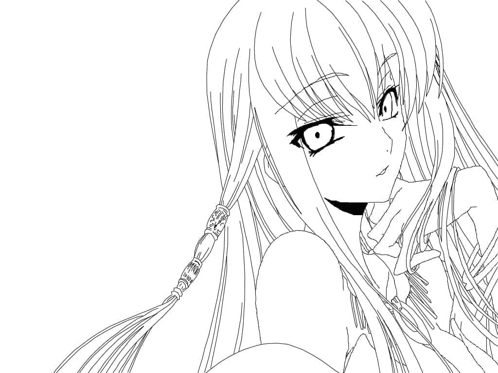 C.C. from Anime Code Geass coloring page