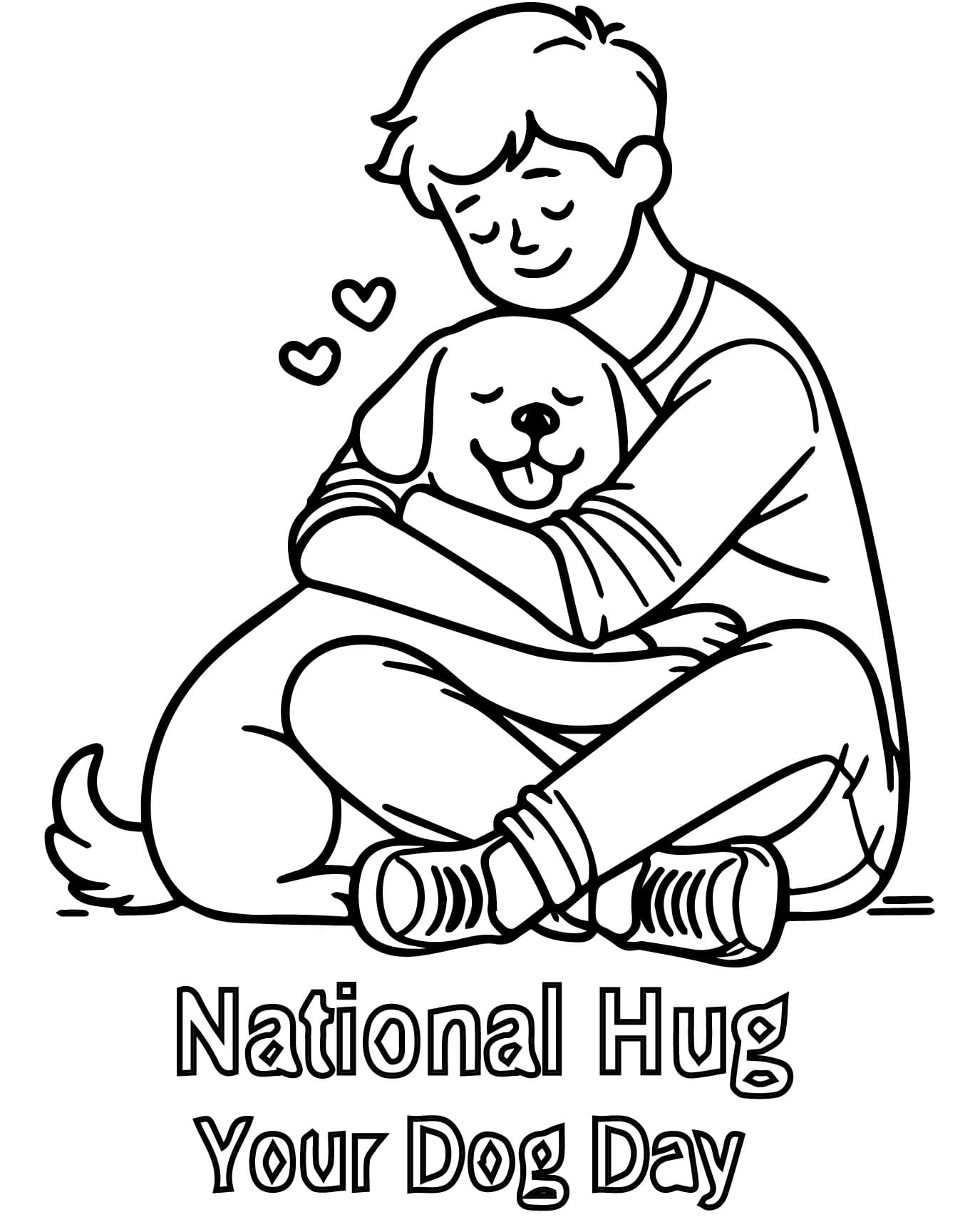 Celebrate Hug Your Dog Day coloring page