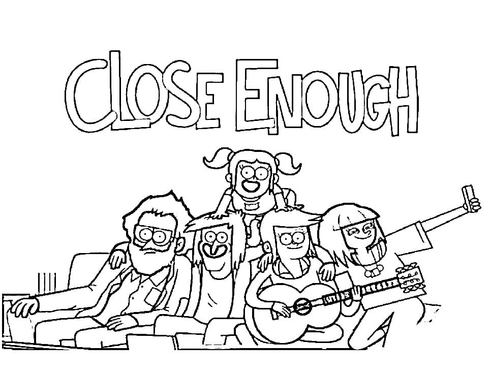 Characters from Close Enough coloring page