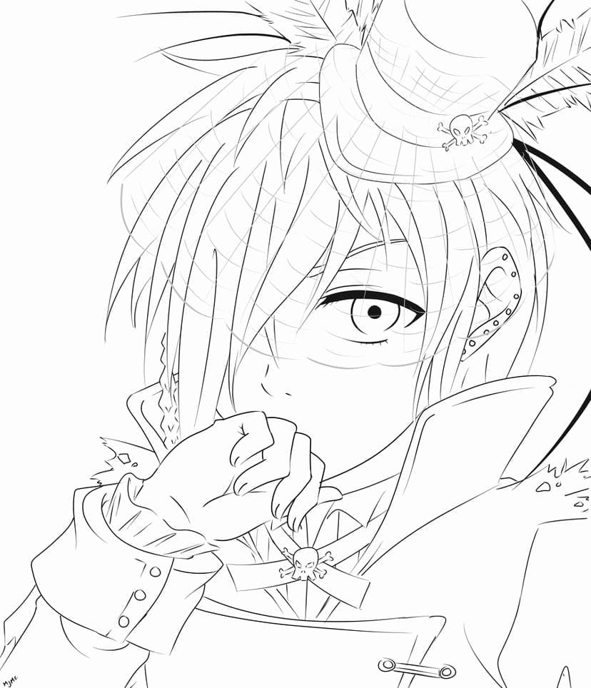 Ciel in Black Butler coloring page