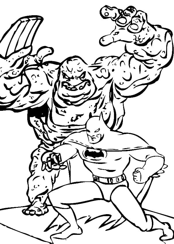 Clayface vs Batman coloring page