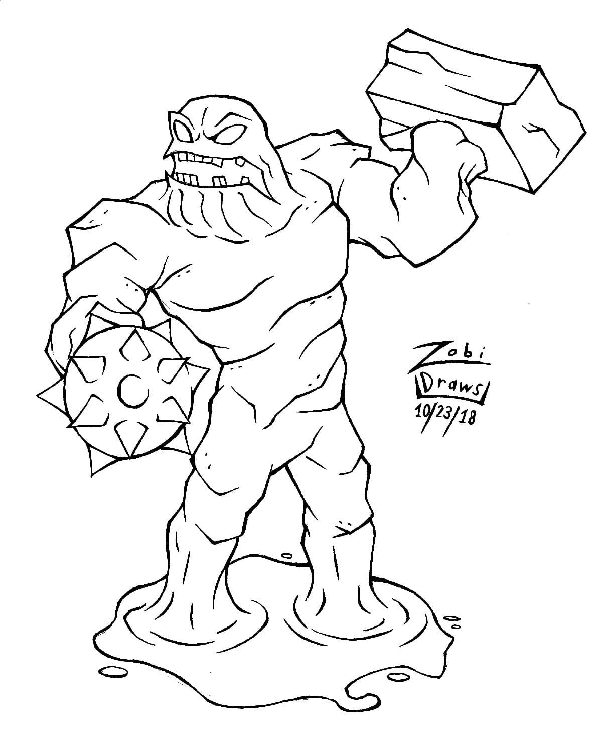 Evil Clayface coloring page