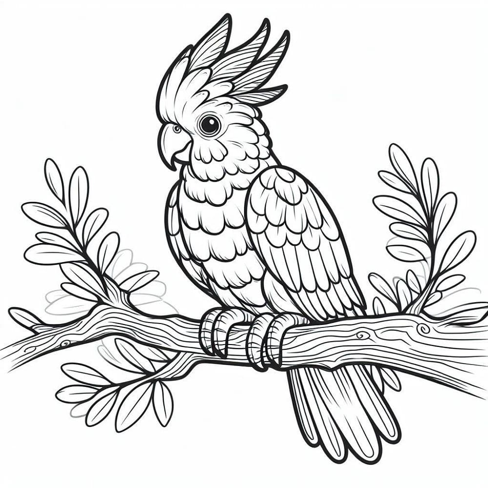 Free Printable Cockatoo coloring page