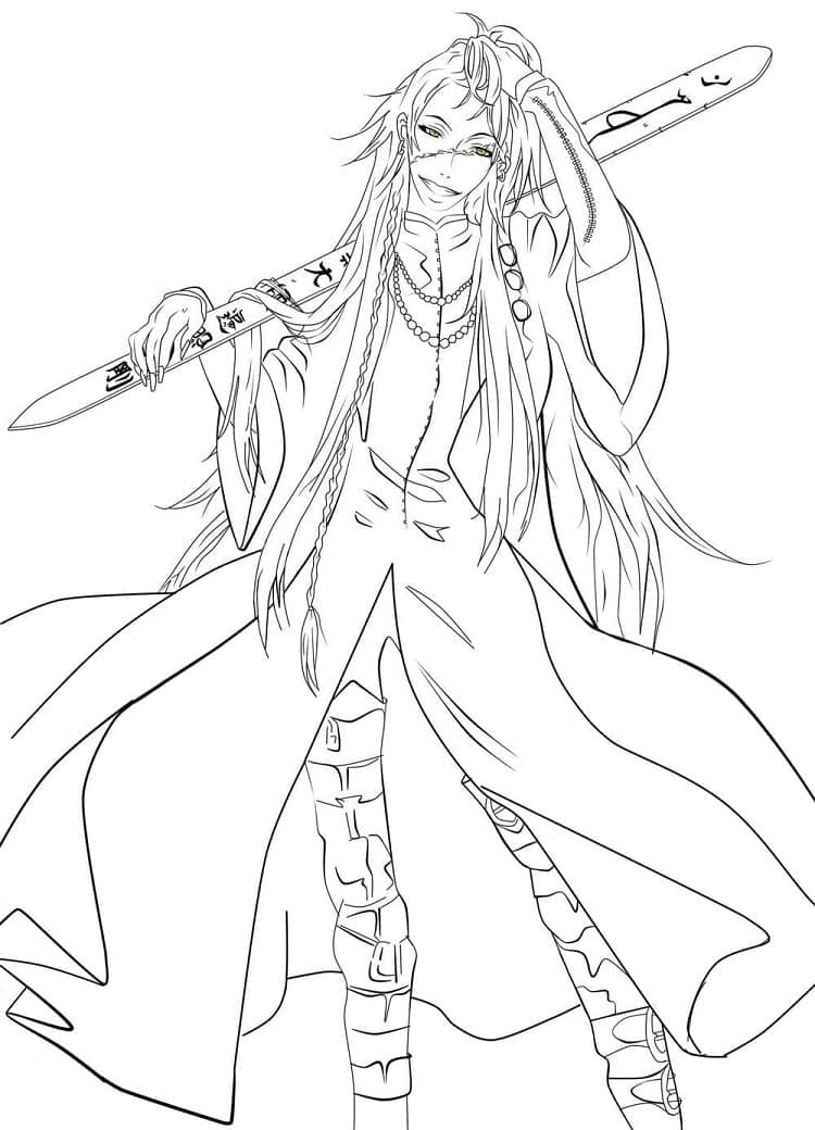 Grelle Sutcliff Black Butler coloring page