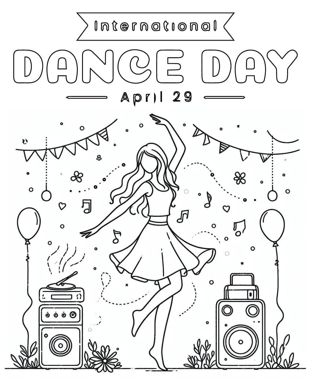 Happy Dance Day coloring page