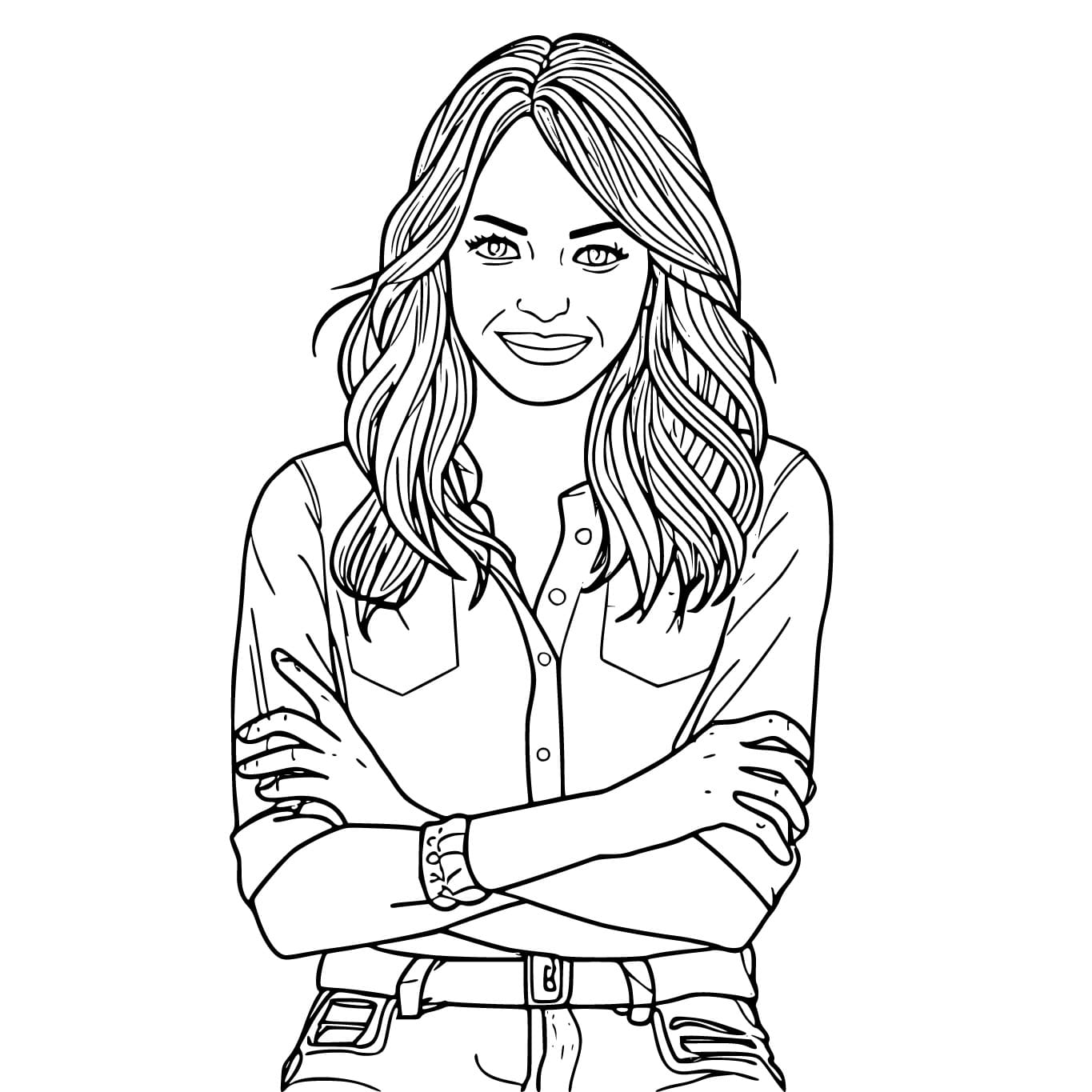 Happy Emma Stone coloring page - Download, Print or Color Online for Free