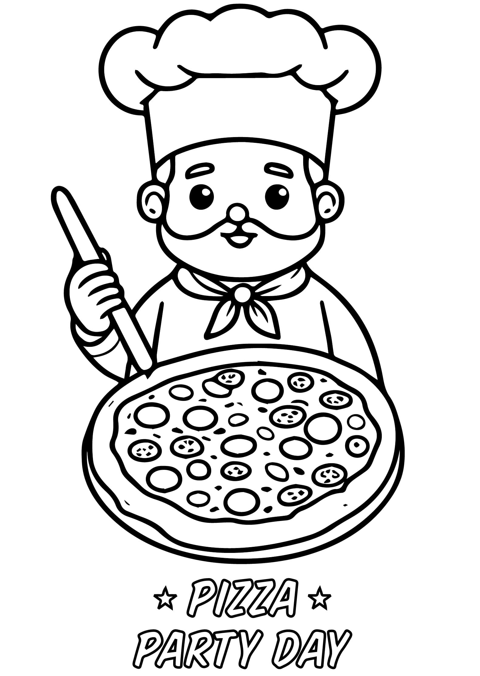 Happy Pizza Party Day coloring page