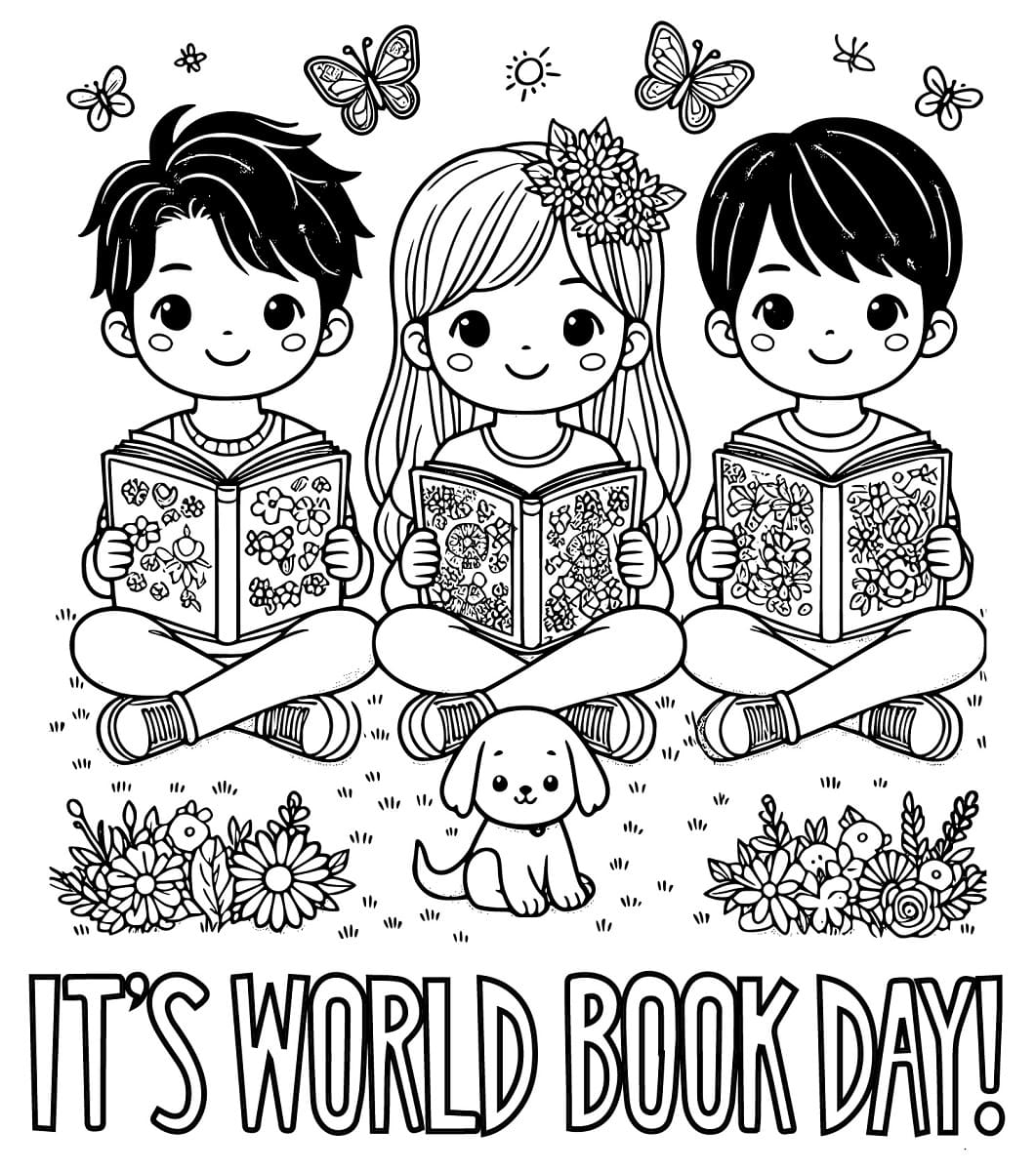 It’s World Book Day coloring page