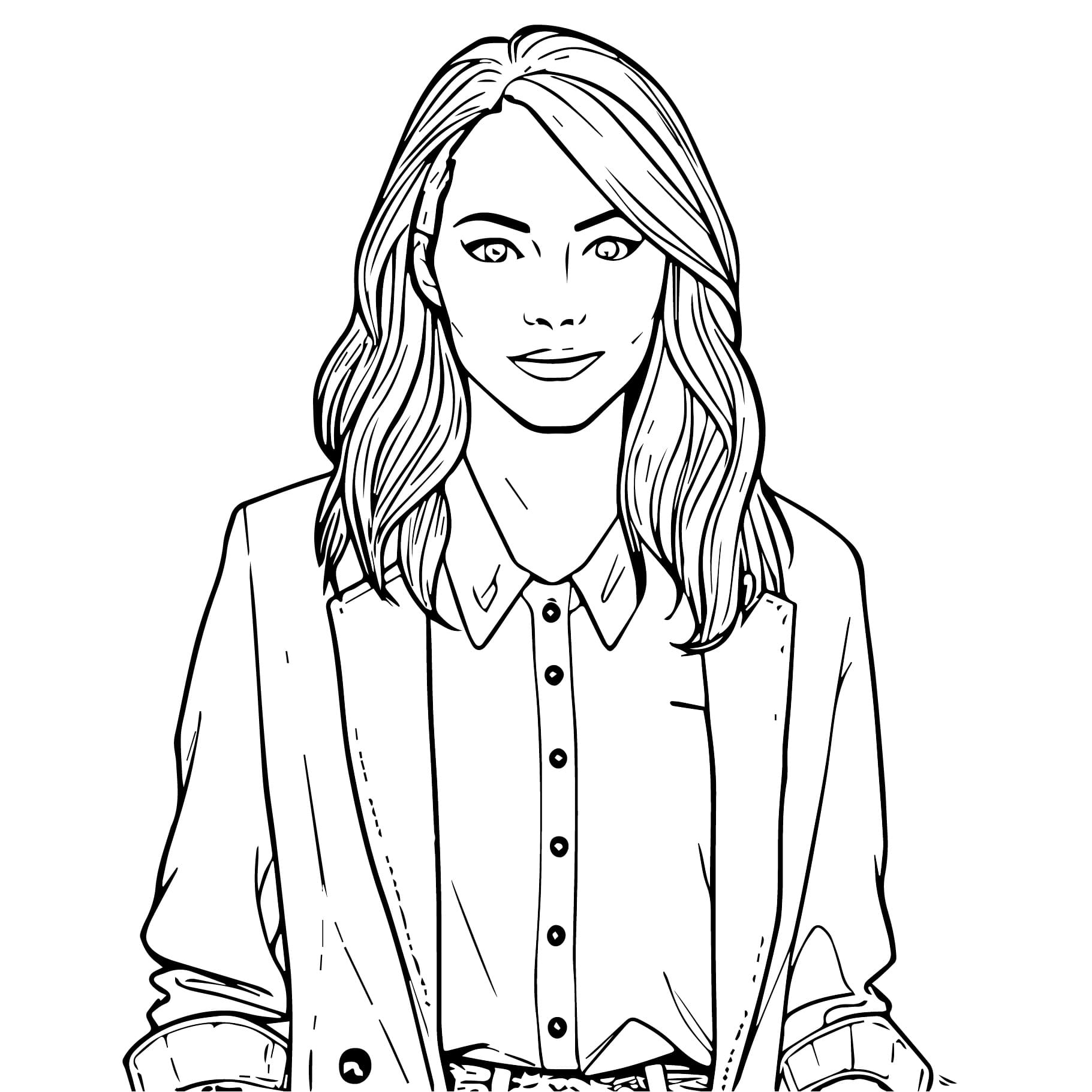 Lovely Emma Stone coloring page - Download, Print or Color Online for Free