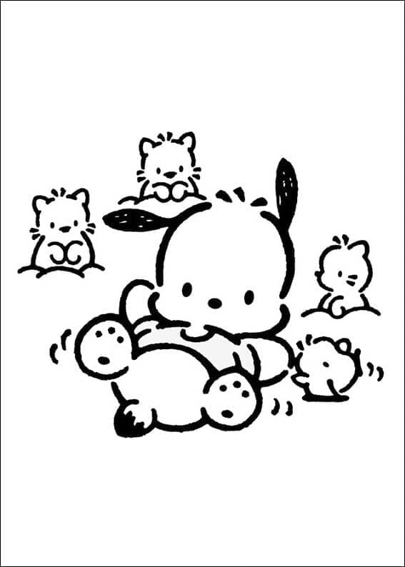 Pochacco and Friends coloring page